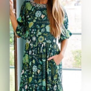 SHERIDAN FRENCH MICHOLA DRESS Floral Green Maxi Dress $415 NWT